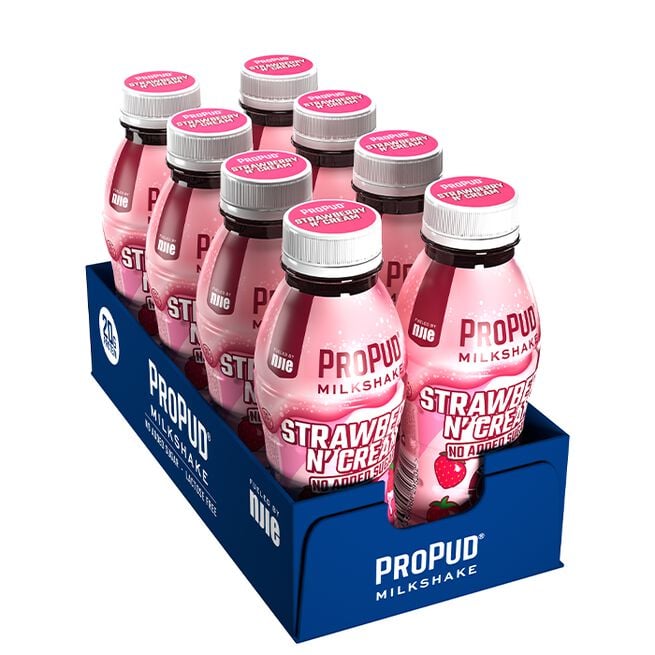 8 x ProPud Protein Milkshake, 330 ml. Finnes i flere varianter! Strawberry